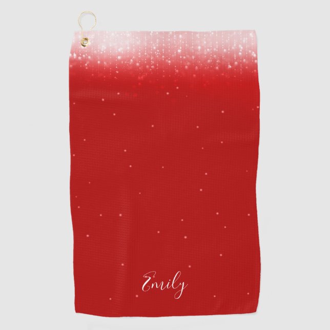 Glam Red Personalisiert Golfhandtuch (Vorderseite)