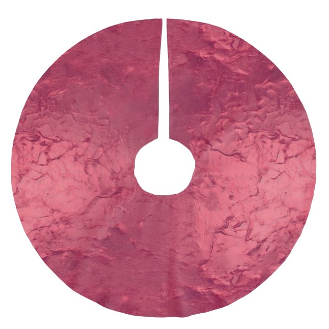 Glam Red Polyester Weihnachtsbaumdecke (Vorderseite)
