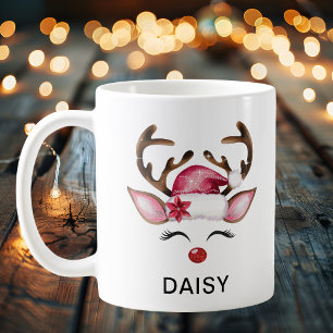 Glam Rentier Aquarell Weihnachten Benutzerdefinier Kaffeetasse