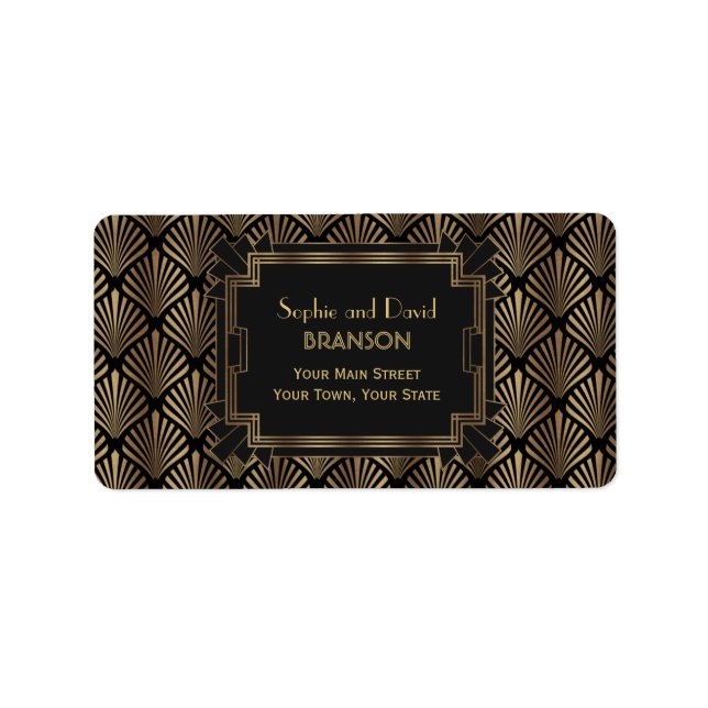 Glam Roaring 20's Great Gatsby 1920s Wedding Adressaufkleber (Vorne)