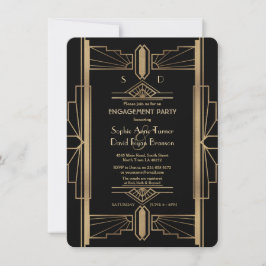Glam Roaring 20's Great Gatsby Engagement Party Einladung