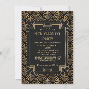 Glam Roaring 20's Great Gatsby New Year Party Einladung