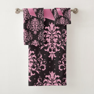 Glam Rose Bow-Pink Lace-Noir