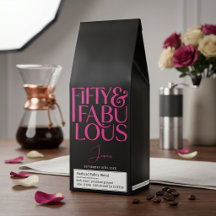 Glam Rose Chaud Noir Chic 50 & Fabuleux Anniversai