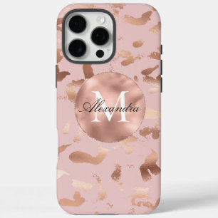 Glam Rose Gold Blush Abstrakt iPhone 16 Pro Max Hülle