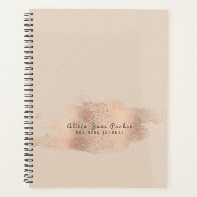 Glam Rose Gold Copper Foil Chic Personal Planer (Vorderseite)