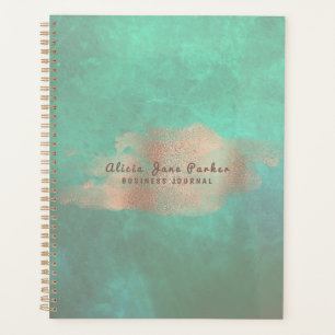 Glam Rose Gold Copper Foil Green   Luxus Elegant Planer