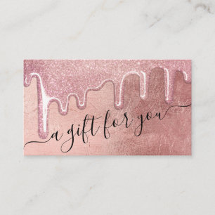 Glam Rose Gold Dick Glitzer Tropfen Geschenk Visitenkarte