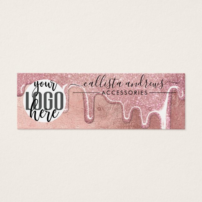 Glam Rose Gold Dick Glitzer Tropfen Logos (Vorderseite)