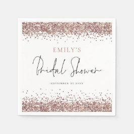 Glam Rose Gold Glitzer Brautparty Serviette