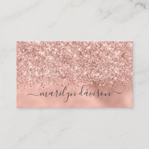 Glam Rose Gold Glitzer Foil Design Professionalitä Visitenkarte