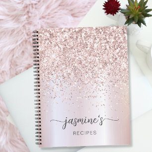Glam Rose Gold Glitzer Kochbuch Notizbuch