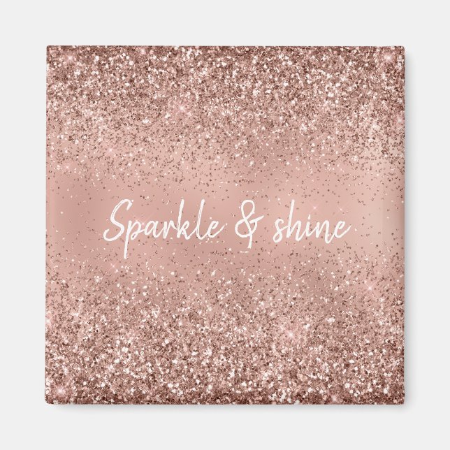 Glam Rose Gold Glitzer Magnet (Vorne)