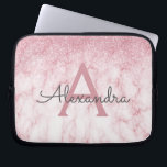 Glam Rose Gold Glitzer Marmorsparkle Monogramm Laptopschutzhülle<br><div class="desc">Glam Rose Gold Ombre Imitats Glitzer und Sparkle Marmorstein Moderne und elegante Monogram Case. Dieser Fall kann so angepasst werden,  dass er Ihren Anfangs- und Vornamen enthält.</div>