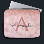 Glam Rose Gold Glitzer Marmorsparkle Monogramm Laptopschutzhülle<br><div class="desc">Glam Rose Gold - Pink Ombre Imitats Glitzer und Sparkle Marmorstein Moderne und elegante Monogram Case. Dieser Fall kann so angepasst werden,  dass er Ihren Anfangs- und Vornamen enthält.</div>