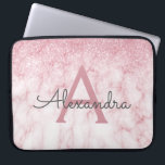 Glam Rose Gold Glitzer Marmorsparkle Monogramm Laptopschutzhülle<br><div class="desc">Glam Rose Gold Ombre Imitats Glitzer und Sparkle Marmorstein Moderne und elegante Monogram Case. Dieser Fall kann so angepasst werden,  dass er Ihren Anfangs- und Vornamen enthält.</div>