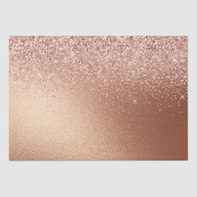 Glam Rose Gold Glitzer Seidenpapier (Vorderseite)