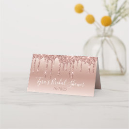 Glam Rose Gold Glitzer Tropfen Elegante Personalis Platzkarte