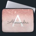 Glam Rose Gold Glitzer und Sparkle Monogramm Laptopschutzhülle<br><div class="desc">Glam Rose Gold Ombre Imitate Glitzer und sparkle Moderne und elegante Monogram Case. Dieser Fall kann so angepasst werden,  dass er Ihren Anfangs- und Vornamen enthält.</div>