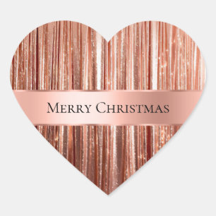 Glam Rose Gold Glitzy Sparkle Herz-Aufkleber
