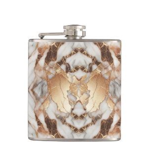 Glam Rose Gold Luxuriös Trend Marble  Flachmann