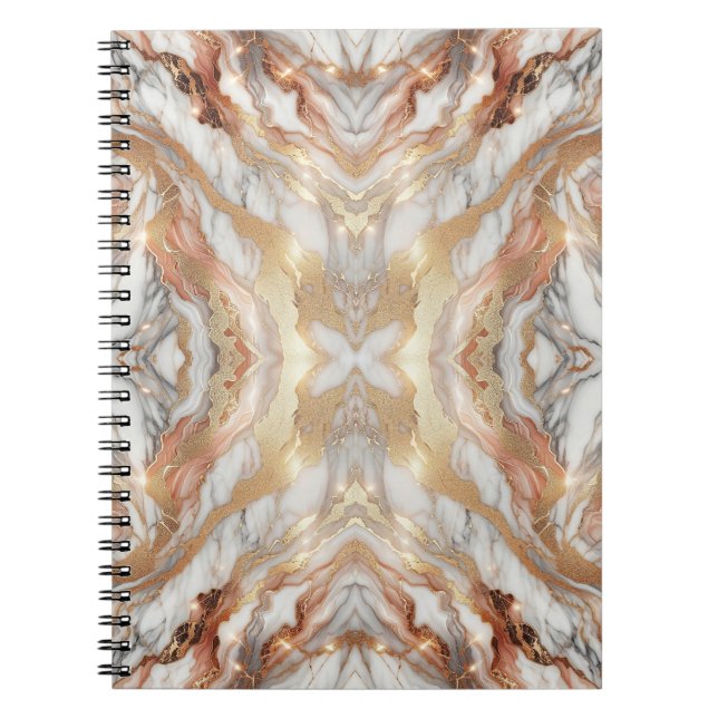 Glam Rose Gold Luxuriöse Trendy Marble Butterfly Notizblock (Vorderseite)