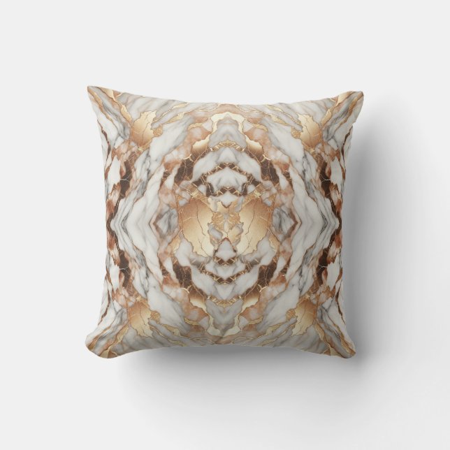 Glam Rose Gold Luxuriöses Trendy Marble Kissen (Vorderseite)
