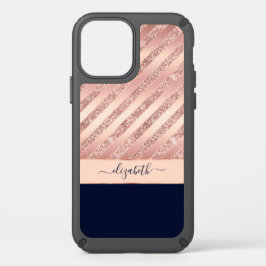 Glam Rose Gold Navy Glitzer Girl Personalisiert