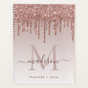 Glam Rose Gold Parties scintillant Drips Élégant M