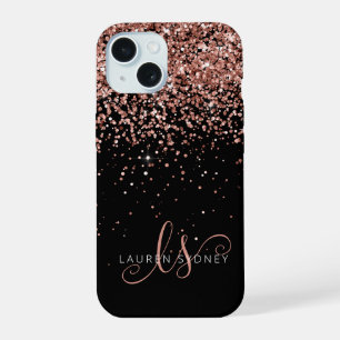 Glam Rose Gold Parties scintillant Élégant Monogra