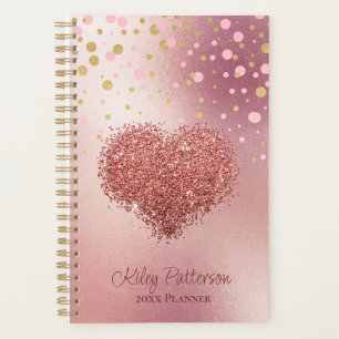 Glam Rose Gold Pink Glitzer Girl Planer