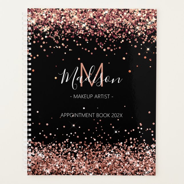 Glam Rose Gold Terminkalender | Planer (Vorderseite)