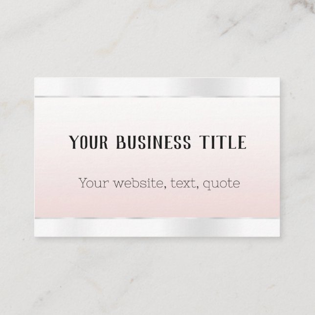 Glam Rose White Silver Snake Monogram Visitenkarte (Rückseite)