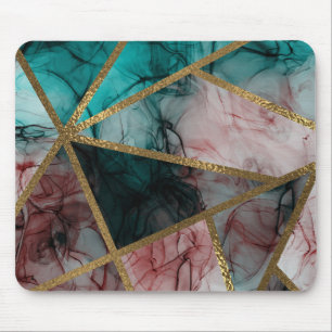 Glam Rust Blush Türkis & Gold Chic Moderner Glamou Mousepad