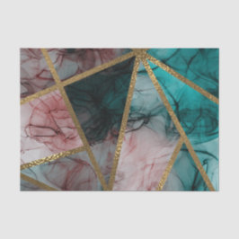 Glam Rust Rost Aquamarin-Gold-Chic Moderne Hochzei Seidenpapier