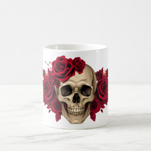 Glam-Schädel-Tasse Eleganter Gothic-Halloween-Be Kaffeetasse