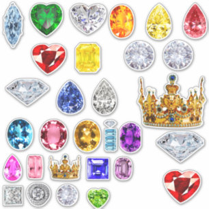 Glam-Schmuck-Sticker Kunst mehrfarbig 3D Aufkleber
