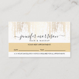 Glam Script Gold Confetti Rain Appointing Card Treuekarte
