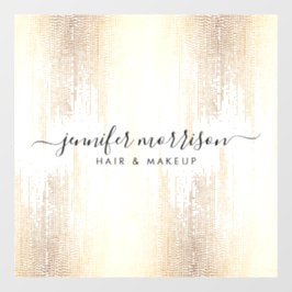 Glam Script Gold Confetti Rain Fensteraufkleber