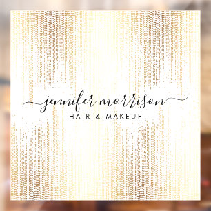 Glam Script Gold Konfetti Regen Fensteraufkleber