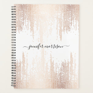 Glam Script Rose Gold Confetti Regenplaner Planer
