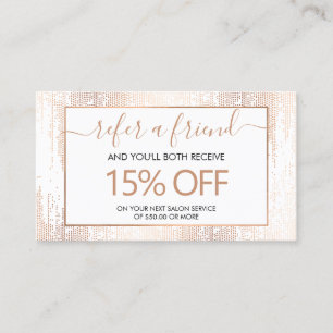 Glam Script Rose Goldene Confetti-Regenreferenz Visitenkarte