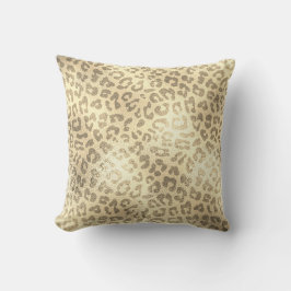 Glam Sepia Gold Animal Lampart Skin Luxury Kissen