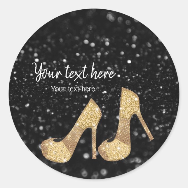 Glam Shoes High Heels für jeden Anlaß Runder Aufkleber (Vorderseite)
