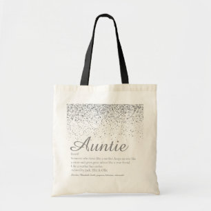 Glam Silber Glitter Coole Tante Tante Definition   Tragetasche