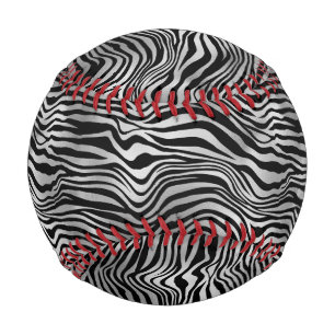 Glam Silber Schwarz Zebra Print Baseball