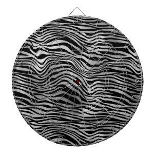 Glam Silber Schwarz Zebra Print Dartscheibe