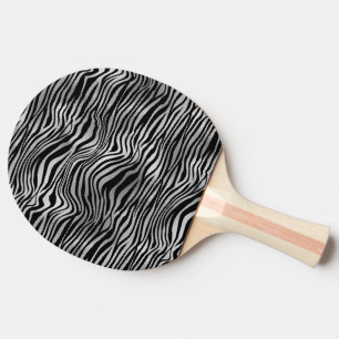 Glam Silber Schwarz Zebra Print Tischtennis Schläger
