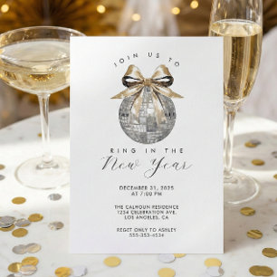 Glam Silber Silvesterparty Einladung