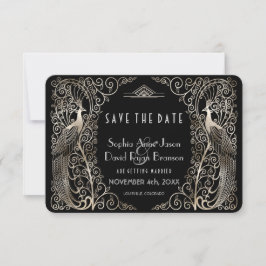 Glam Silver Art Deco Friedhöfe Save the Date